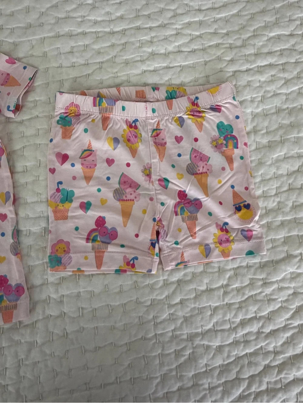 NWT Angel Dear Bamboo Pink Ice Cream Print Short Sleeve & Shorts Pajama Set 2T